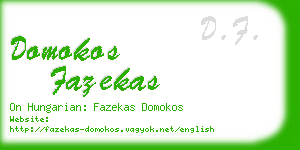 domokos fazekas business card
